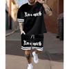 Summer New Outdoor Leisure Set Men's 3D Printed Breathable Round Neck T-shirt and Shorts Set