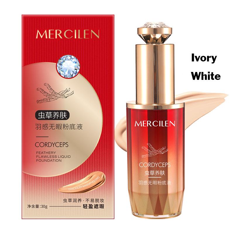 

MERCILEN Cordyceps Skin Nourishing Feather Flawless Foundation 30 г Увлажняющий консилер, осветляющий стойкий несмываемый макияж BB-крем