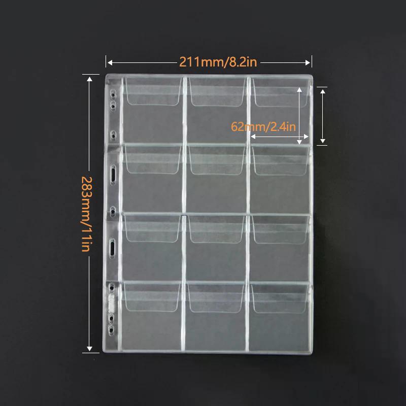 9/12 Grids Classic Plastic Coin Holder Sheet Storage Collection Money Album Case For Collection Album Photo Storage