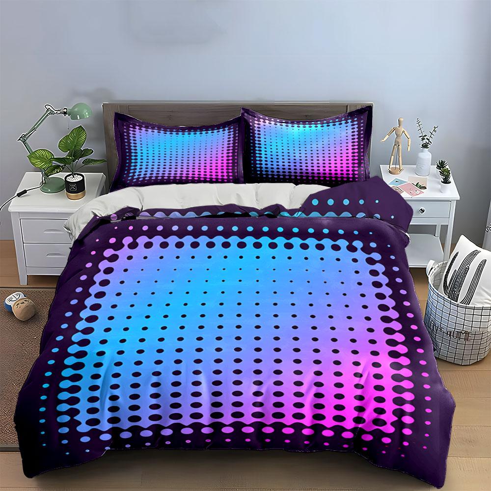"Geometric Gradient Art Decor Set" Bedding Set with 1 Duvet Cover 2 Pillowcases Single Double King Queen, Gift