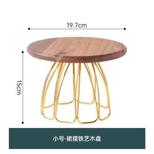Wood High Feet Cake Stand Dim Sum Plate Ceramic Fruit Plate Dessert Plates Snack Tray Display Stand Bread Dish Refreshment Tray