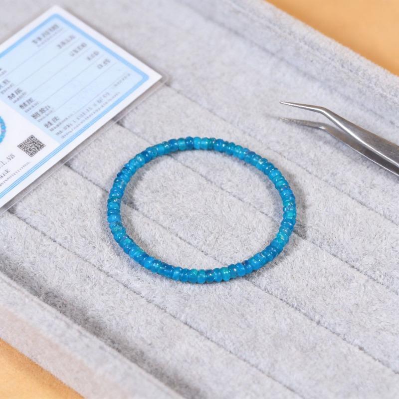 Natural Blue Beaded Bracelet, Elastic Rope Design, Natural Style, Daily All-match Fashion Bracelet