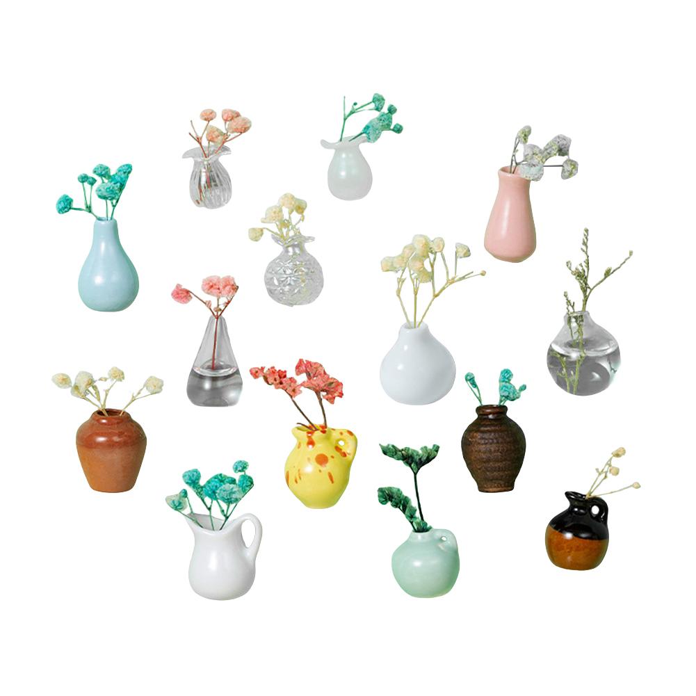 24 Style Mini Ceramics Vase Fridge Magnet DIY 3D Vase Creative Message Magnets Sticker for Air Conditioners Fridge Decorations