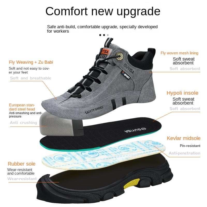 Labor Insurance Shoes,  Men's Non-slip Steel-headed Shoes, Not Tired After Standing for A Long Time, Wear-resistant Safety Shoes
