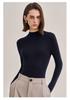 Machine Washable Women's Pure Wool Slim-Fit Half-High Collar Sweater - Autumn/Winter Cashmere Knit Base Layer