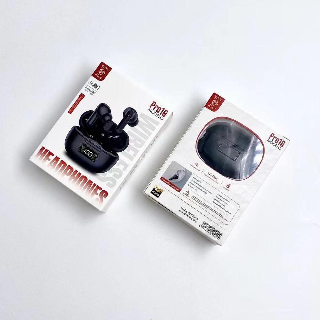 Universal Bluetooth TWS Earbuds: Noise Cancelling, Long Battery Life, Android Compatible, Ideal for Sports & Gaming (Pro16)