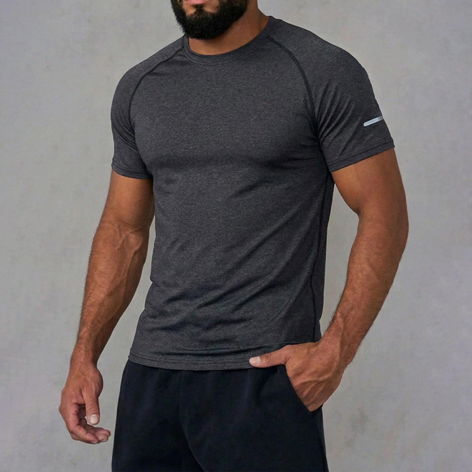 Men s Round Neck Sports Outdoor Casual Short-Sleeve T-Shirt L 1380₽