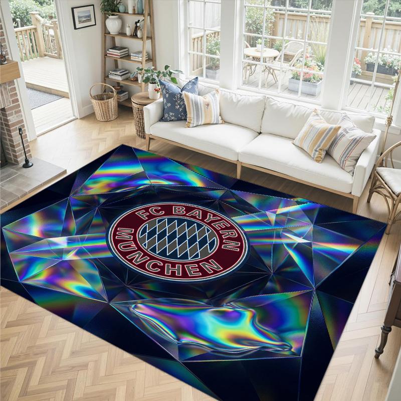 Bayern München Design Kristall Sammet Matta Mysig Icke?Halkskyddad tryckt matta för sovrum, vardagsrum, entré