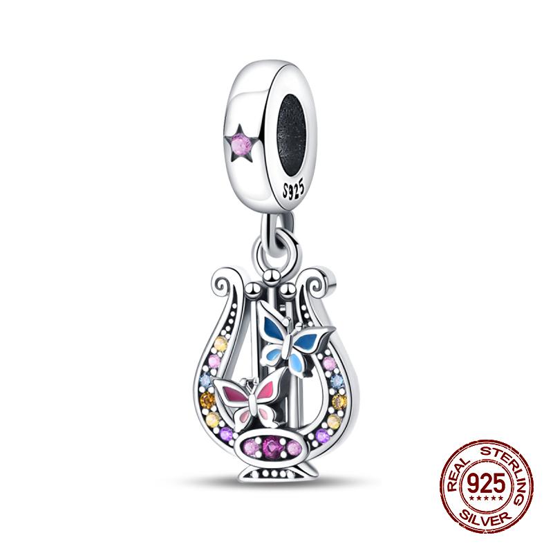 100% 925 Sterling Silver Guitar Musician Painter Doctor Career Charm Bead Fit 925 Original Bracelet DIY Souvenir Jewelry