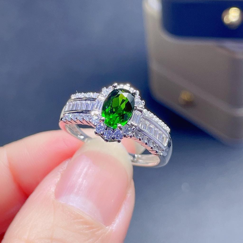 Luxury 100% 18 K White Gold Rings for Women Created Natural Emerald Gemstone Wedding Engagement Ring Fine Jewelry Wholesale