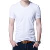 2026 Men's Solid Color Cotton V-Neck Slim Fit Short Sleeve T-Shirt