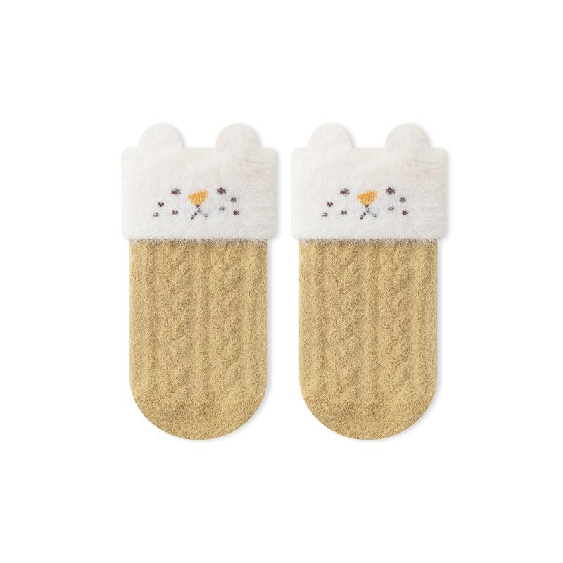 Winter Warm Cartoon Calf Sock for Infant Baby Sweet Toddler Mid-Calf with Animal Ears Seamless Toe Class A Newborn Infant Socks