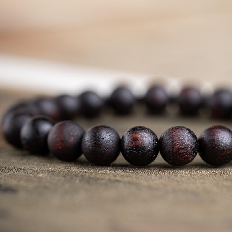 Myanmar Agarwood 8mm Bead Bracelet: Water-Sinking, Single Strand Women's Buddhist Prayer Beads