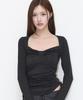ILLIGO Bow Bolero Shirred Top Black