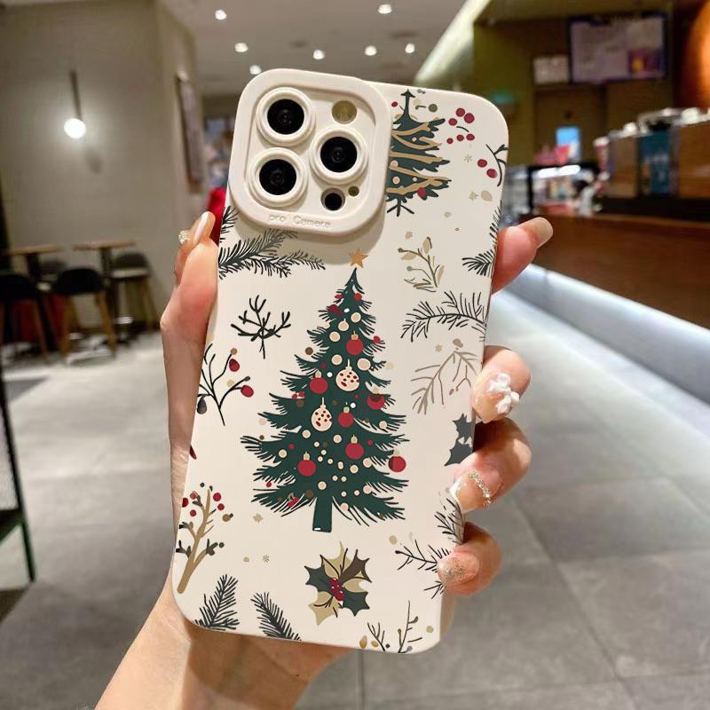 Festival Christmas tree Pattern Phone Case For iPhone 17 16 15 14 13 12 11 Pro Max 17 Air XS XR X 7 8 16 Plus SE2 16E Soft Cover