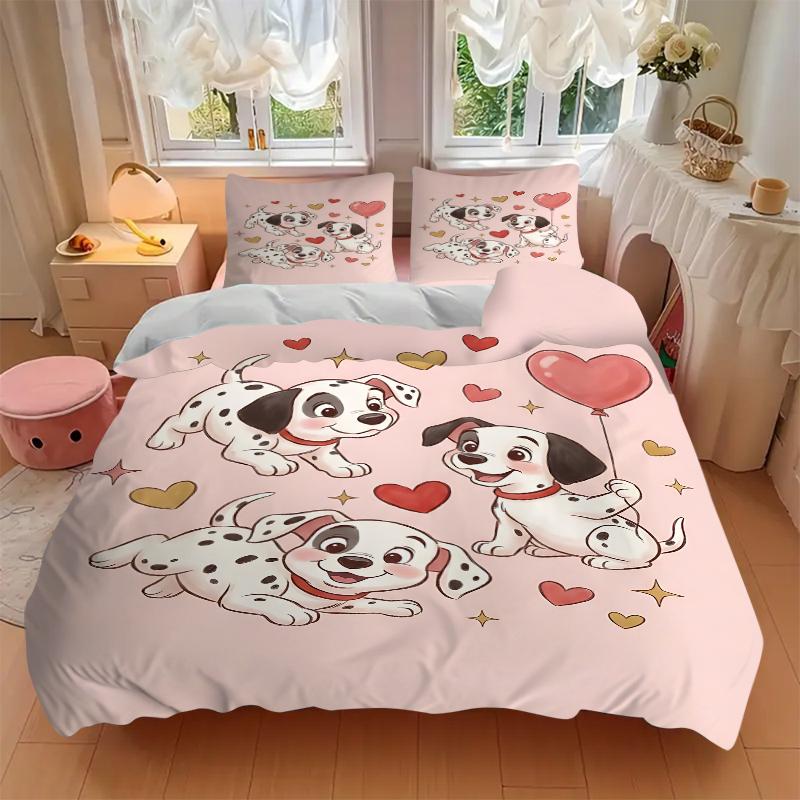 3Pcs Dalmatian Puppies Love Balloon Bedding Sets For All Sizes New 3D Printed Bed Cover Comforter Duvet Cover Pillowcase Bedroom Decoration