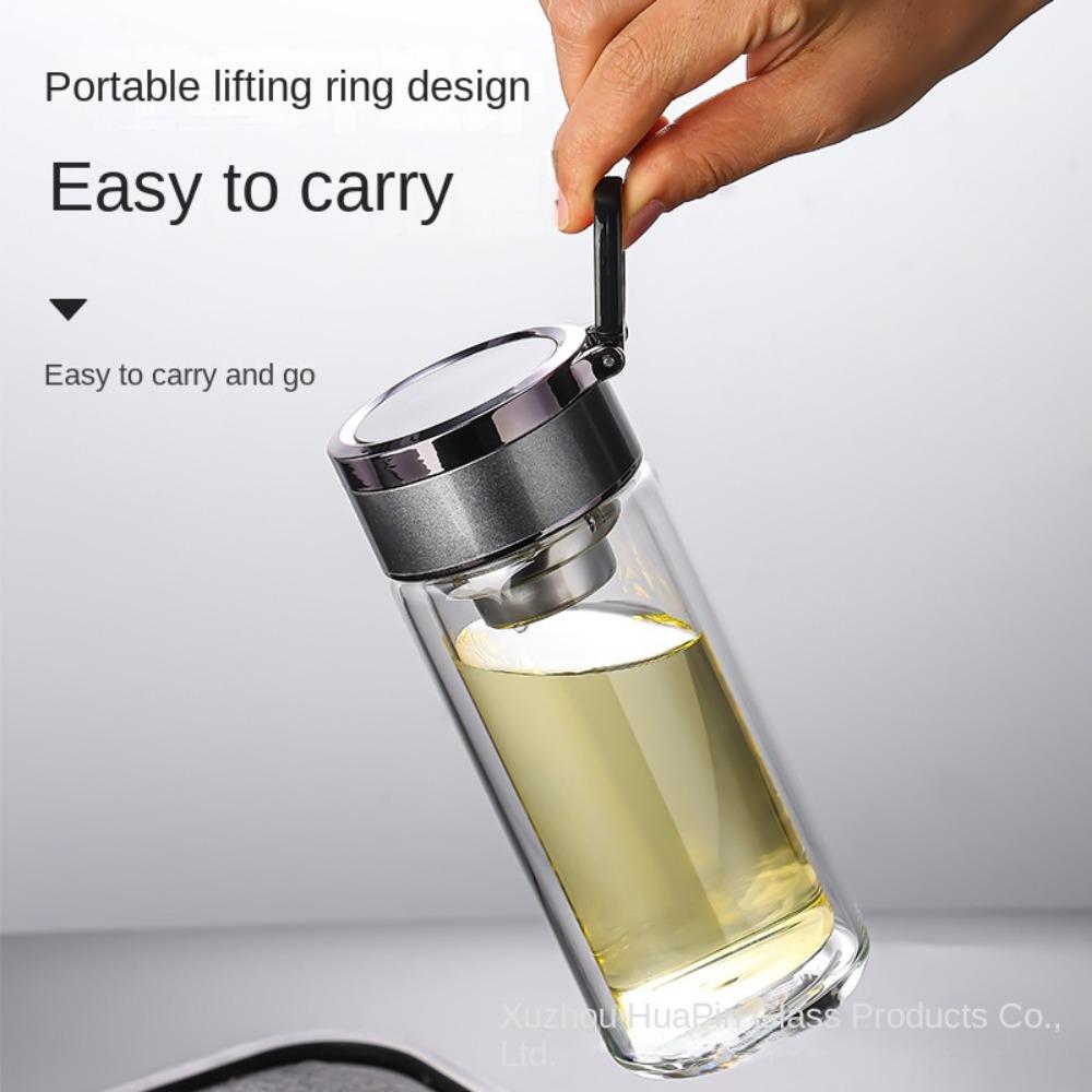 240/300ML Glass Water Bottle Double-Layer Tumbler Drinkware Leak Proof Glass Teapot  Outdoor