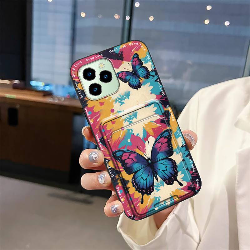Dirt-resistant Durable Phone Case For Oukitel C21 Pro Fashion Design Full Wrap Silicone Graffiti TPU Card Slot Cover