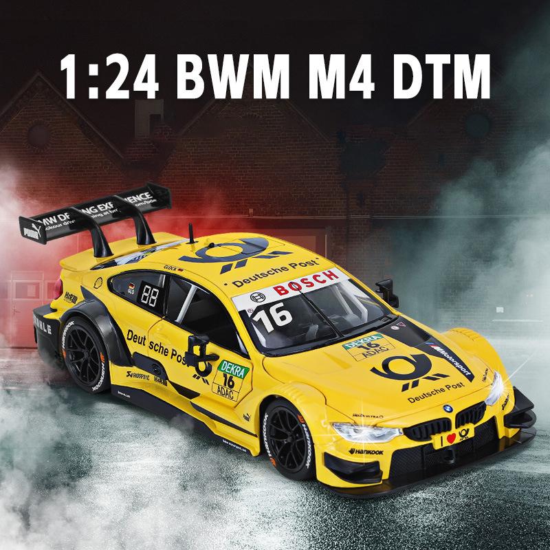 1/24 BMW M4 DTM Sound and Light M Power Alloy Metal Diecast Car Model Racing Series High Top Choice Collectibles Hobby Gift Boys