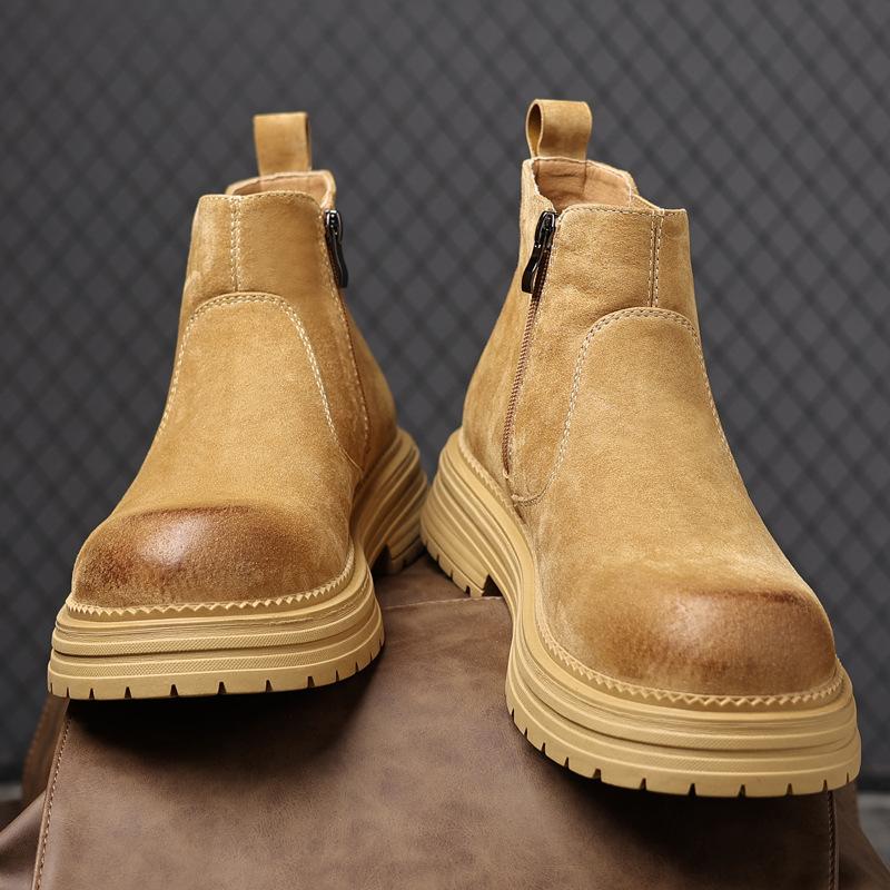 Autumn and Winter Martin Boots Men's Side Thick-soled Chelsea Sleeve Boots Vintage Outdoor Boots