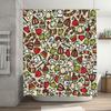 TU Cute Snowman Shower Curtain Winter Holiday Bathroom Decor Festive Christmas Pattern Waterproof Fabric Home Decoration Holiday