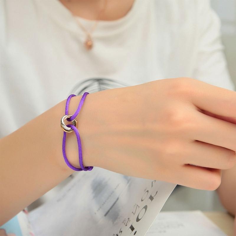 Metall-Schnallenringe Geflochtenes Seilarmband Handgemachtes Schnurarmband Schmuck Geschenk Verstellbare Freundschaft Partnerarmbänder