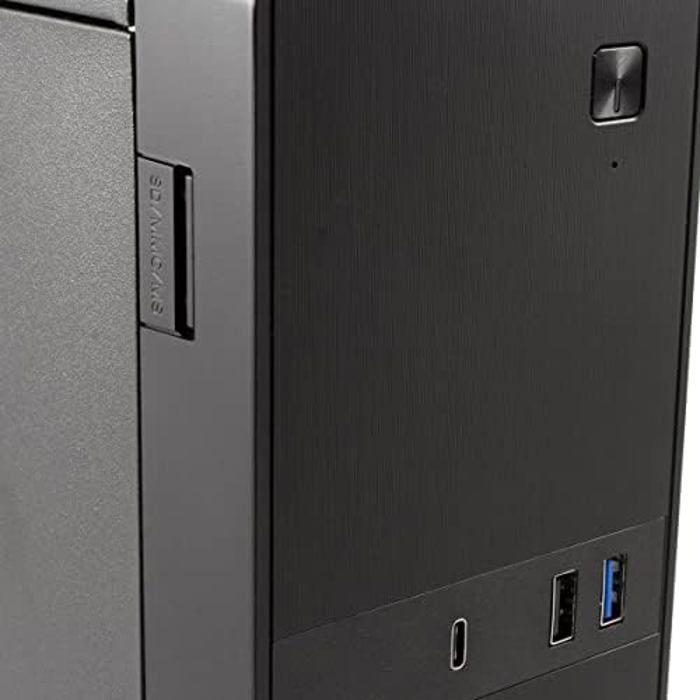 CoolBox T310 - Micro ATX Slim PC Case with BASIC500-GRS PSU. USB-C, USB 3.0 and Front SD Card Reader, Support for