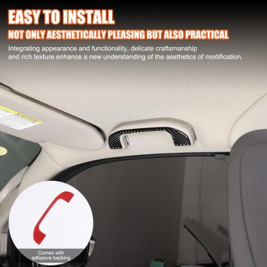Soft Carbon Fiber Interior Door Handle Trim Sticker For Nissan Frontier D41 24+