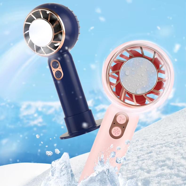 High Quality Three Gears Speed Ice Compress Fan With Portable Small Fan Lightweight Handheld Table Standing Mini Air Cooling Fan