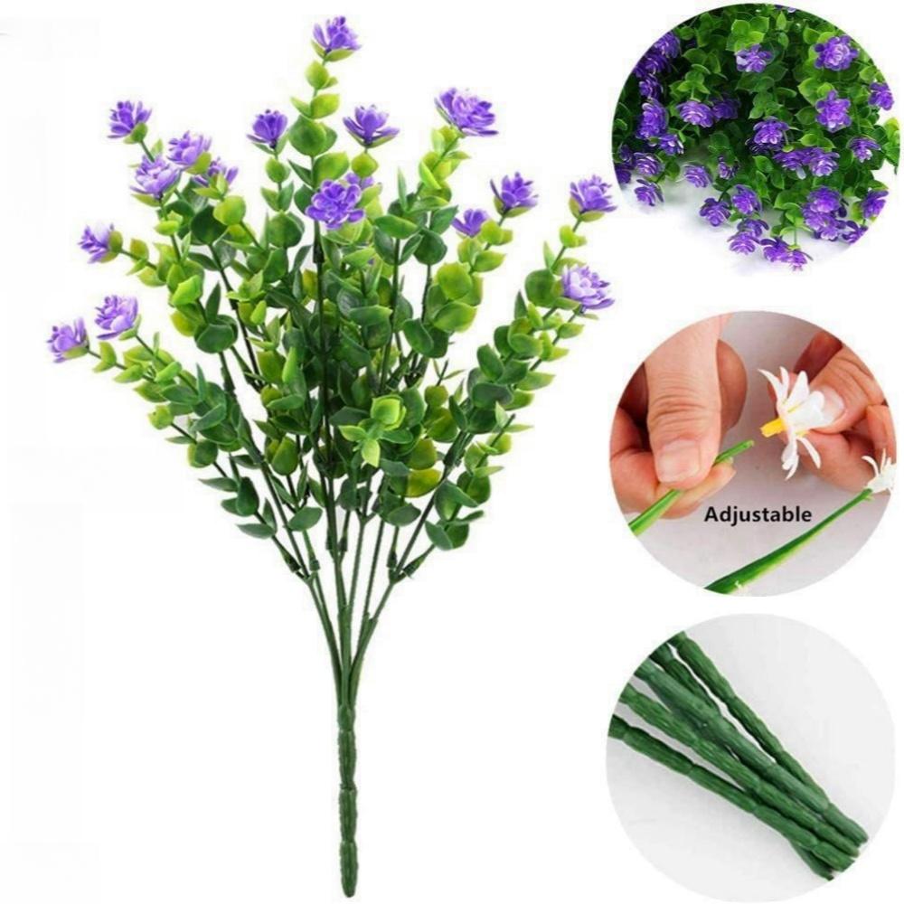 8/12/16PCS UV-Resistant Artificial Plants -  Fade-Proof Faux Flowers - Outdoor Decor, Ideal for Garden, Patio-Festive Occasions