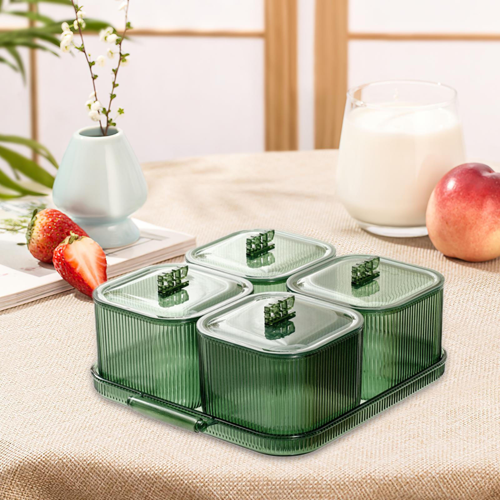 

Тарелка с сухофруктами, сервировочный поднос для закусок, роскошные орехи и конфеты с разделенной крышкой