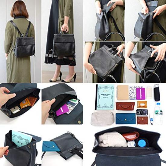 Alto Backpack Day Bag B5 Size, Genuine Himeji Leather, Made in Japan, Aniline Leather, Mini Backpack, AMSB-1209, Less Design, CAMEL