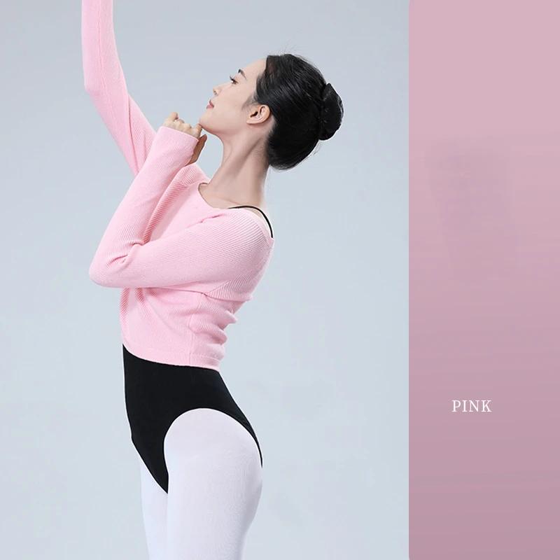 Autumn and Winter Women's Ballet Dance Training Clothes One-shoulder Sweater Adult Modern Dance Long-sleeved Pullover Warm Tops