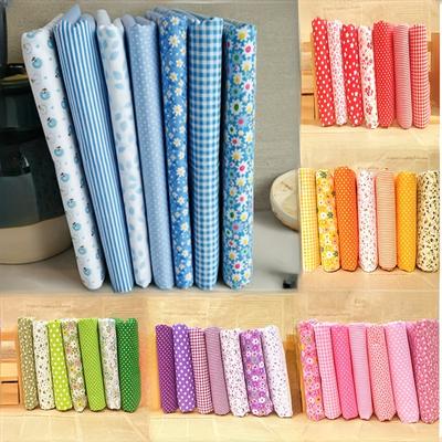 7 peças/kit, Retalhos de Tecidos Mistos Cortes Tecido para Quilting Pré-Cortados Fat Quarters Material Algodão 25*25cm Pacote Tecido Novo