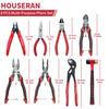 HOUSERAN Radio Water Pump Rubber Tool Case Included Nippers, Pliers, Pliers, Pliers, Hammer, 8-Piece Set, (Tool 8-Piece Set)