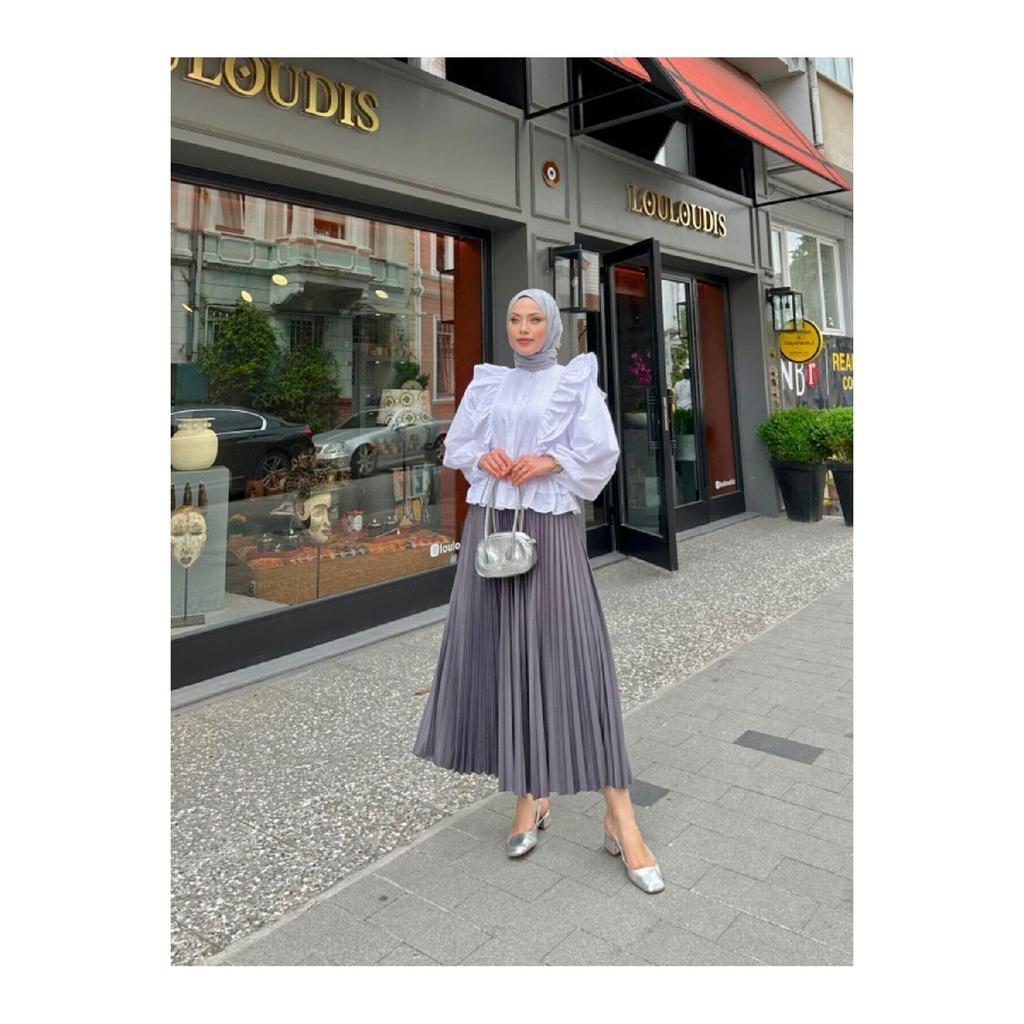 Pleated Skirt | Anthracite