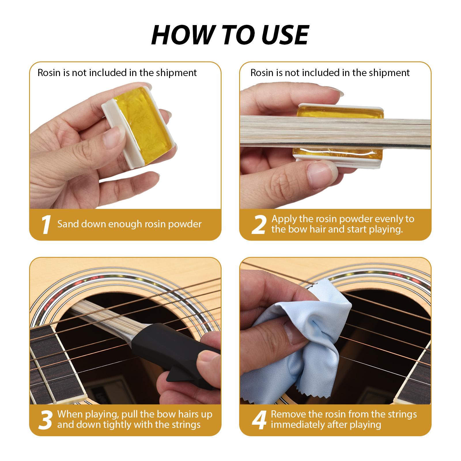 Painter Black Guitar Bow With Guitar Pick For Folk Acoustic Guitar Picasso Bow Stringed Instrument Double Sided Bow Hair Guitar