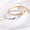 Women Fashion Able Minimalist and Colorfast Bracelet Golden Magnetic Thread Horseshoe Bracelet Titanium Steel Bracelet