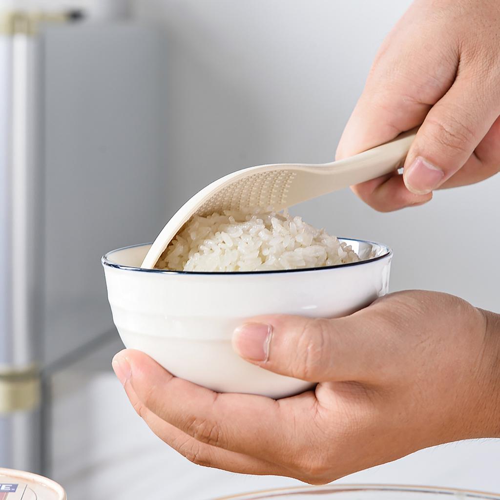 1pc Silicone Standing Rice Spoon Household Rice Cooker Serving Rice Spoon High Temperature Resistant Non-stick Rice Spoon