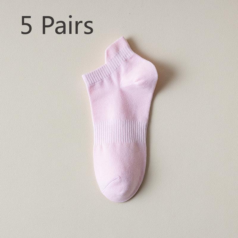 5 Pairs of Women's Summer Thin Girdle Waist Deodorant Breathable Sports Cotton Socks