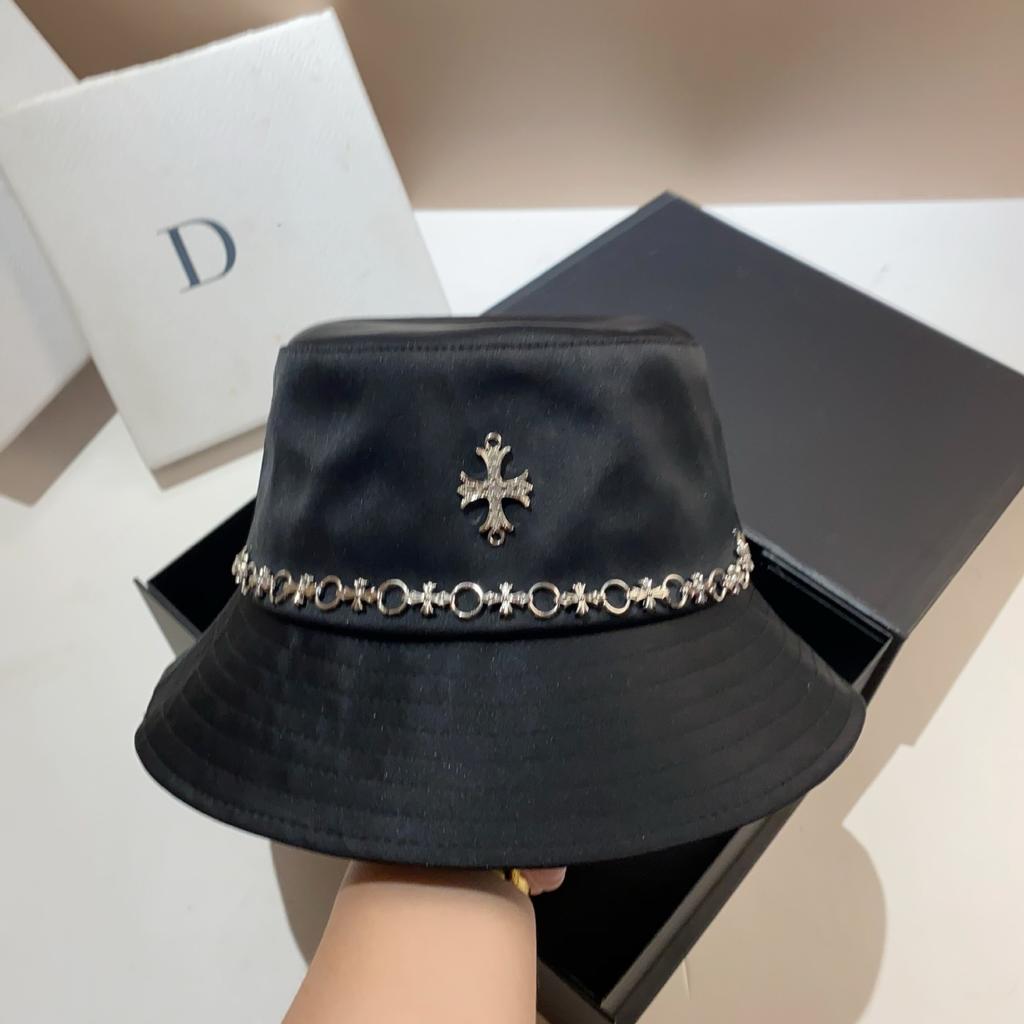 European Station Handmade Cross Chain Basin Hat Paris Tide Brand Acetate Bucket Hat Autumn Men'S And Women'S Casual Hat