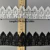 3Yards White/Black Floral Lace Trim - Water-Soluble Flower Embroidery for Wedding Veils, Hair Accessories & DIY Clothing Crafts