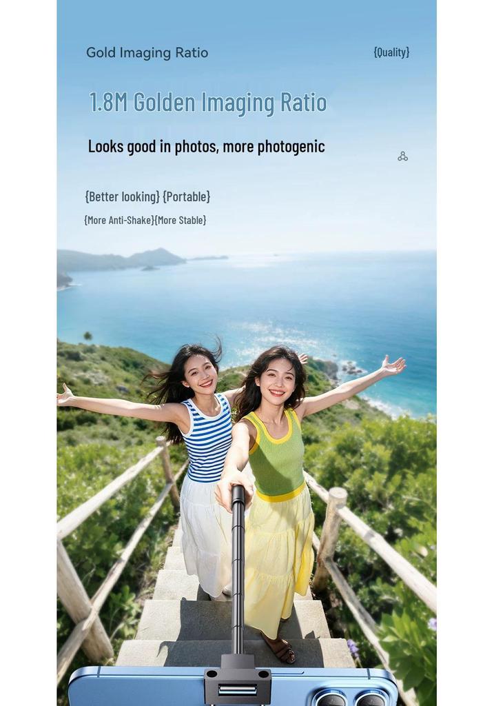 3-in-1 Magnetic Selfie Stick with Remote and Tripod for Outdoor Mobile Photography