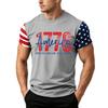 T-shirt décontracté à manches courtes pour homme Coupe ample Été Port quotidien Col rond T-shirt imprimé motif drapeau pour activités de plein air
