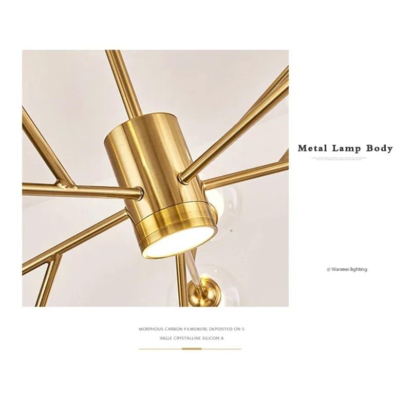 Lamp 9-Light Glass Chandelier,Modern Ceiling Lighting Fixture For Kitchen Dining Room Living Room Bedroom Office Restaurant Bar