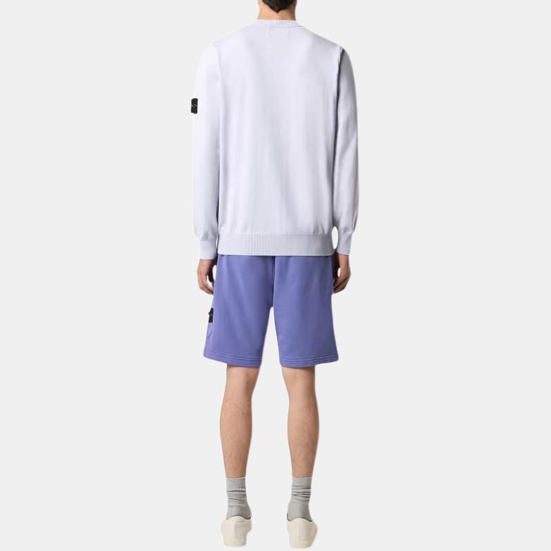 Stone Island Badge Crew Neck Long Sleeve Sweater Men sweater Lilac K1S1551000-53S00B2-V0088