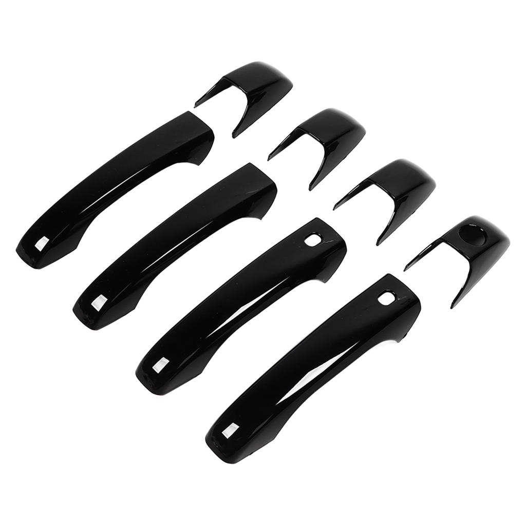 8 stücke Glanz Schwarz Türgriff Dekor Abdeckung Trim Ersatz für Jeep Patriot Grand Cherokee Durango