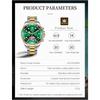 OLEVS Men's Skeleton Automatic Mechanical Watch Date Display Stainless Steel Business Men's Watch