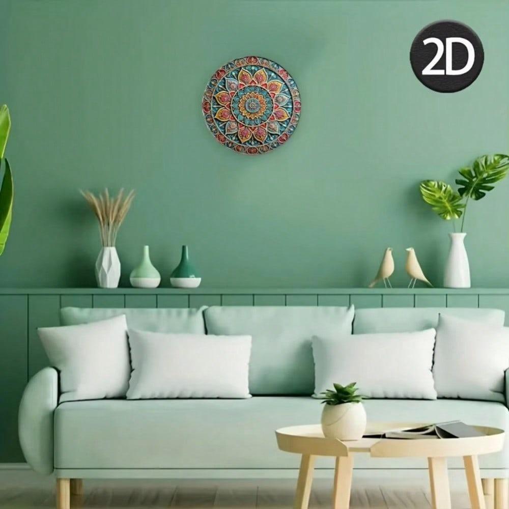 Vintage Mandala Metal Wall Art Round Aluminum Sign Indoor Outdoor Decor