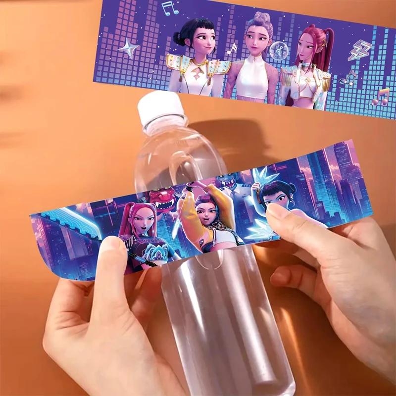 10~50 PIEZAS Etiqueta para Botella de Agua para Kpop Cazadores de Demonios Pegatina Decoración de Cumpleaños Fiesta de Bienvenida al Bebé Regalo Suministros para Fiesta de Niñas
